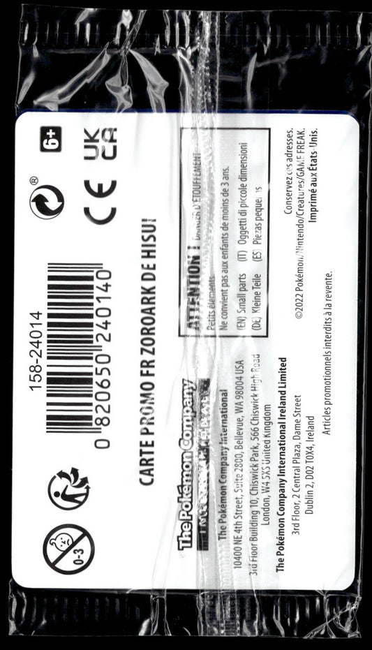 Zoroark de Hisui - Promo Gamestop (Back)