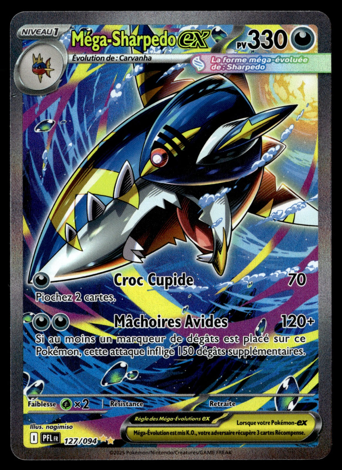 Méga-Sharpedo-ex Flammes Fantasmagoriques 127/131 NM