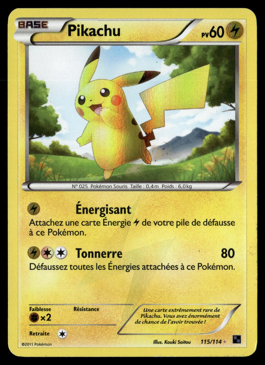 Pikachu  Noir & Blanc 115 TBE 