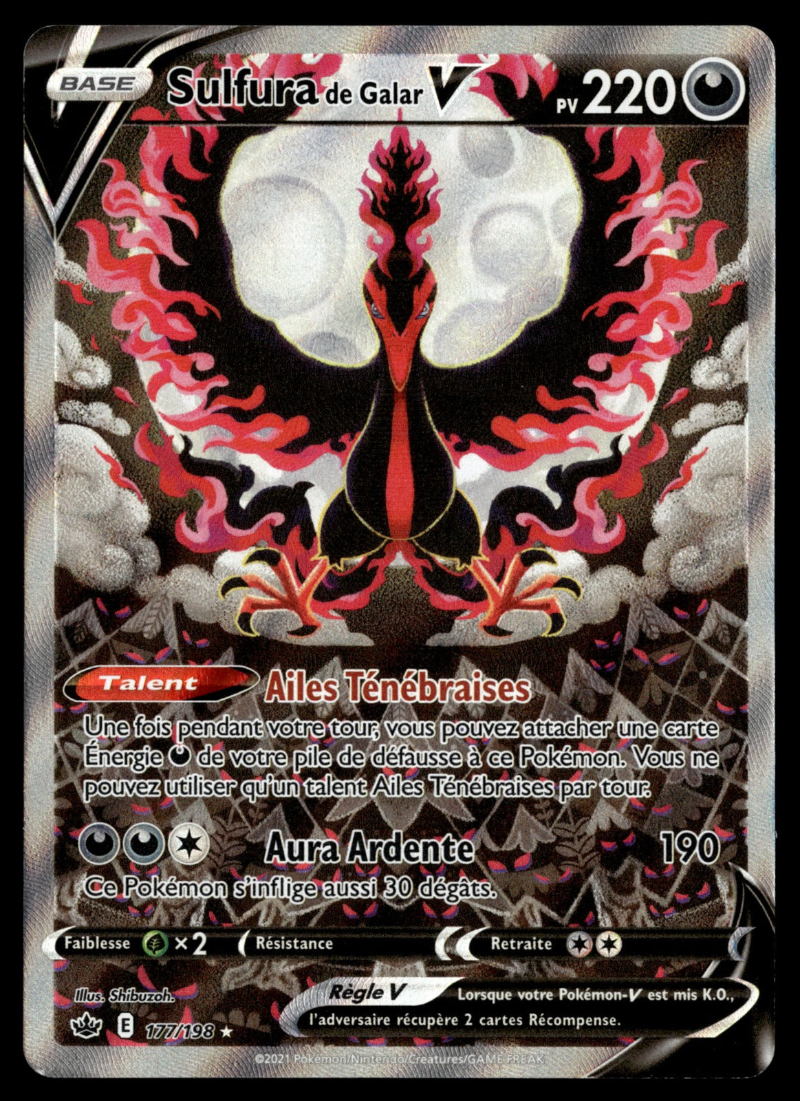 Sulfura de Galar V Ultra Rare Règne de Glace 177 EXC 