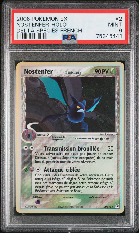 Nostenfer-Holo Pokemon French Ex Delta Species 2 NM PSA 9