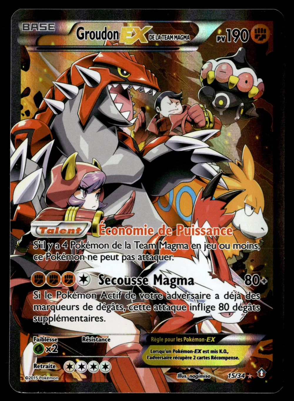 Groudon-EX de la Team Magma 15/34 - TBE