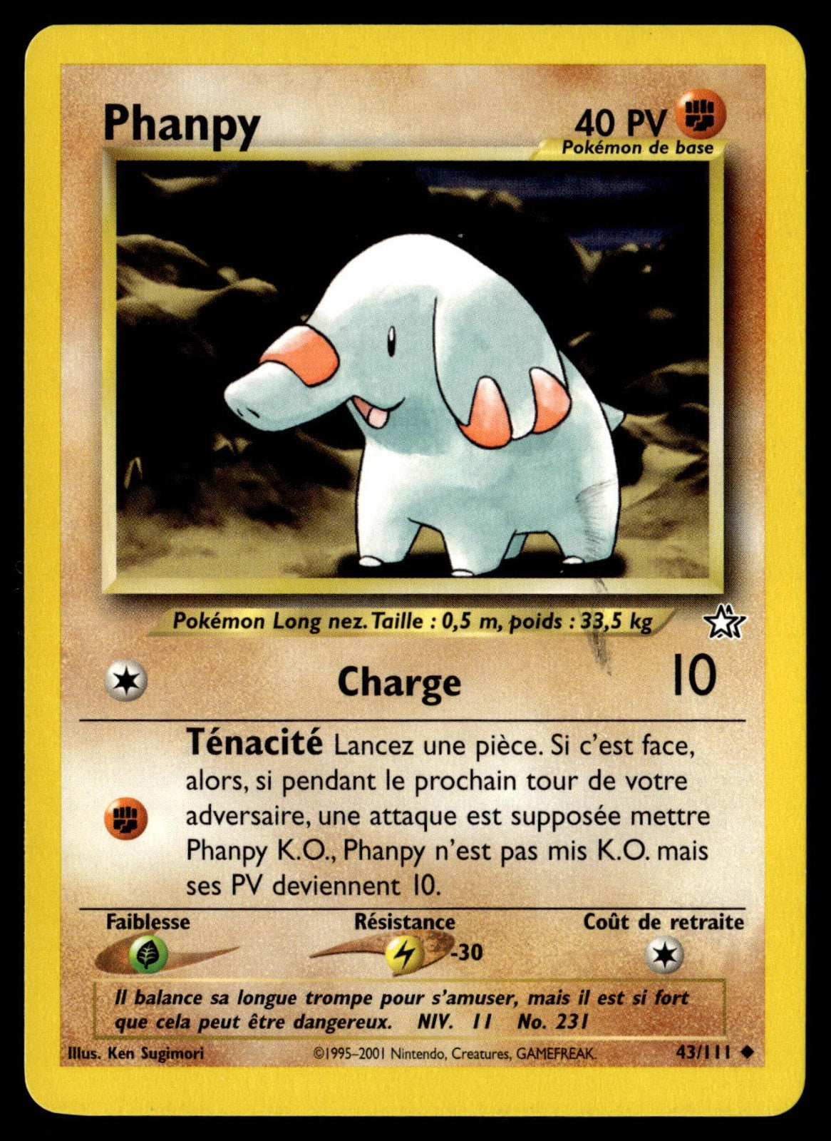 Phanpy Peu Commune Neo Genesis 43 GOOD