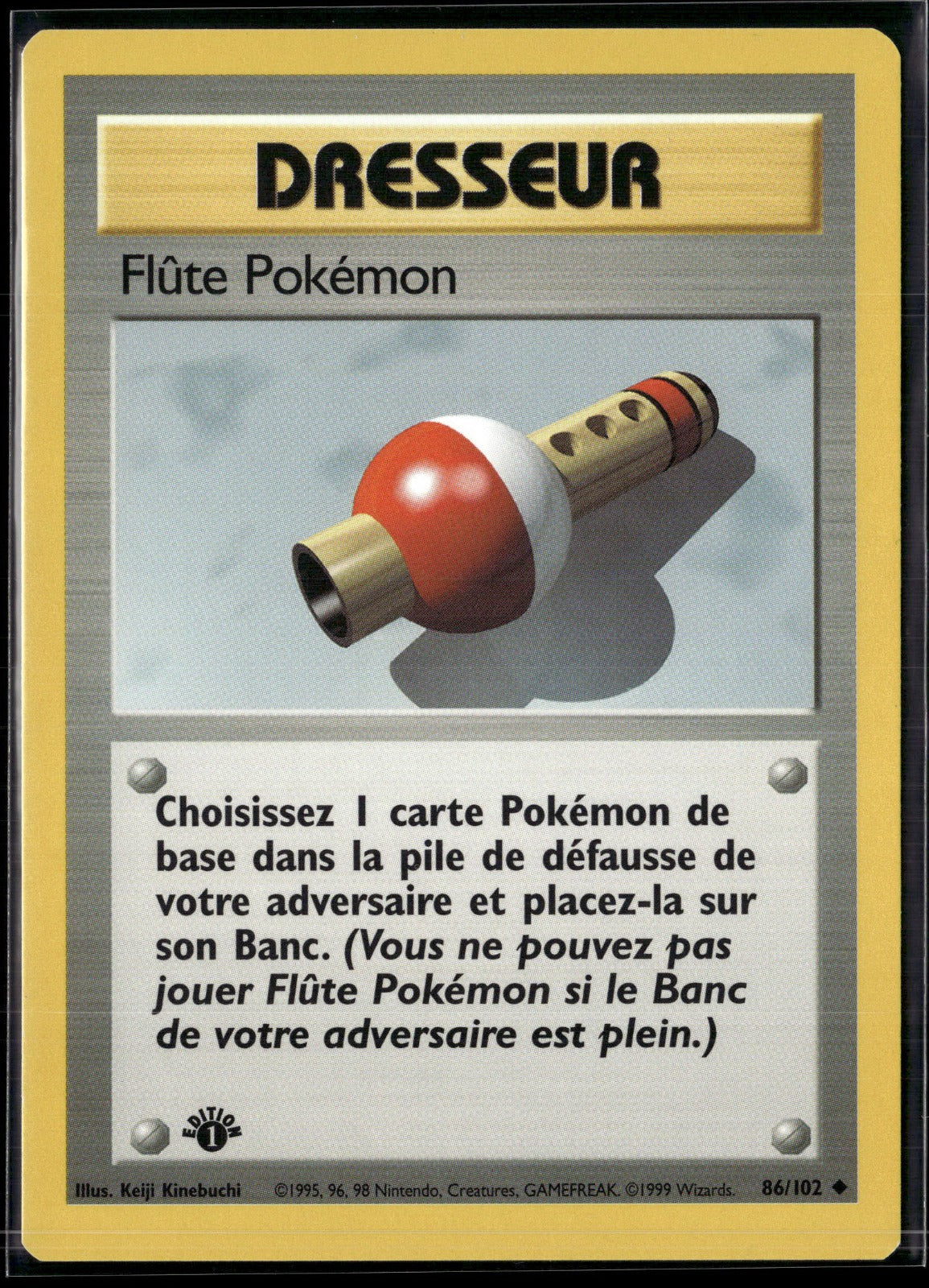 Flûte Pokémon Peu Commune Set de Base 86 EXC