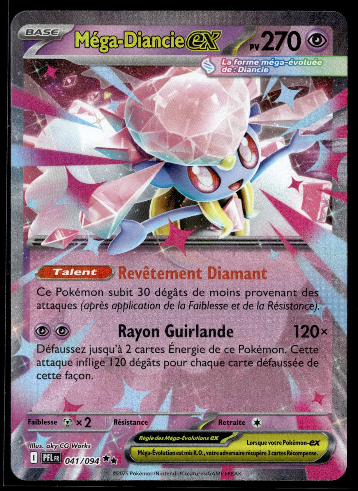Méga-Diancie-ex Double rare Flammes Fantasmagoriques 041 NM