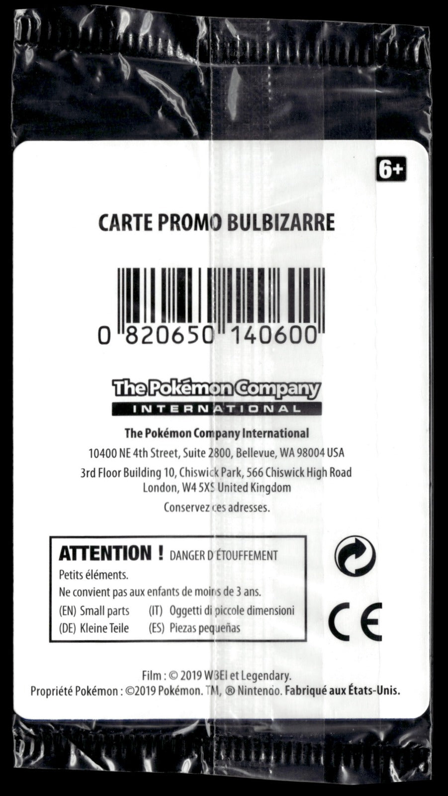 Bulbasaur Promo (US/FR) (Back)