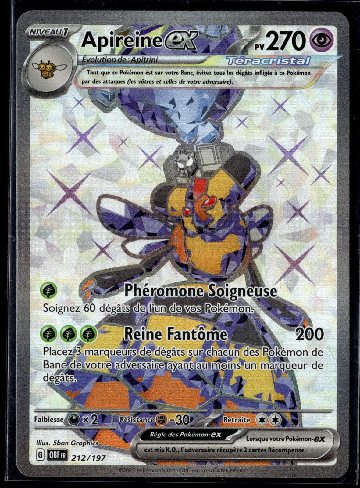 Apireine-ex Ultra Rare Flammes Obsidiennes 212 NM