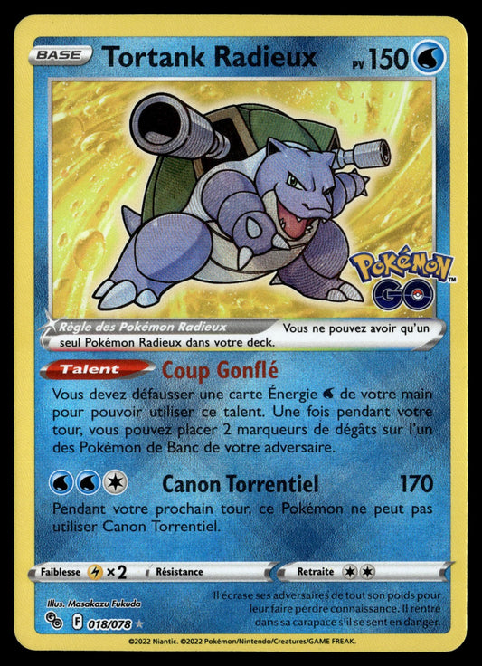 Tortank Radieux Radieux Rare Pokémon GO 018 NM