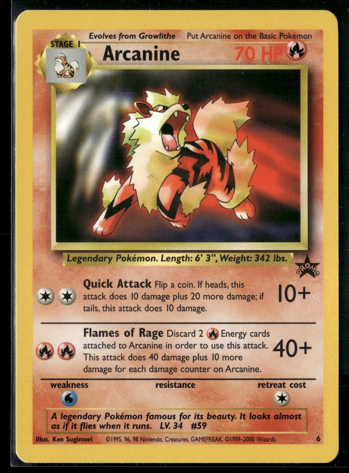 Arcanine Promo WoTC Promo 06/53 EXC