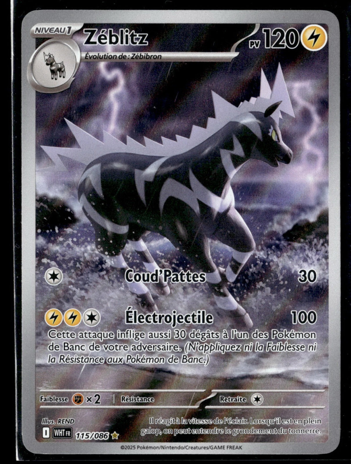 Zéblitz Illustration rare Flamme Blanche 115 NM