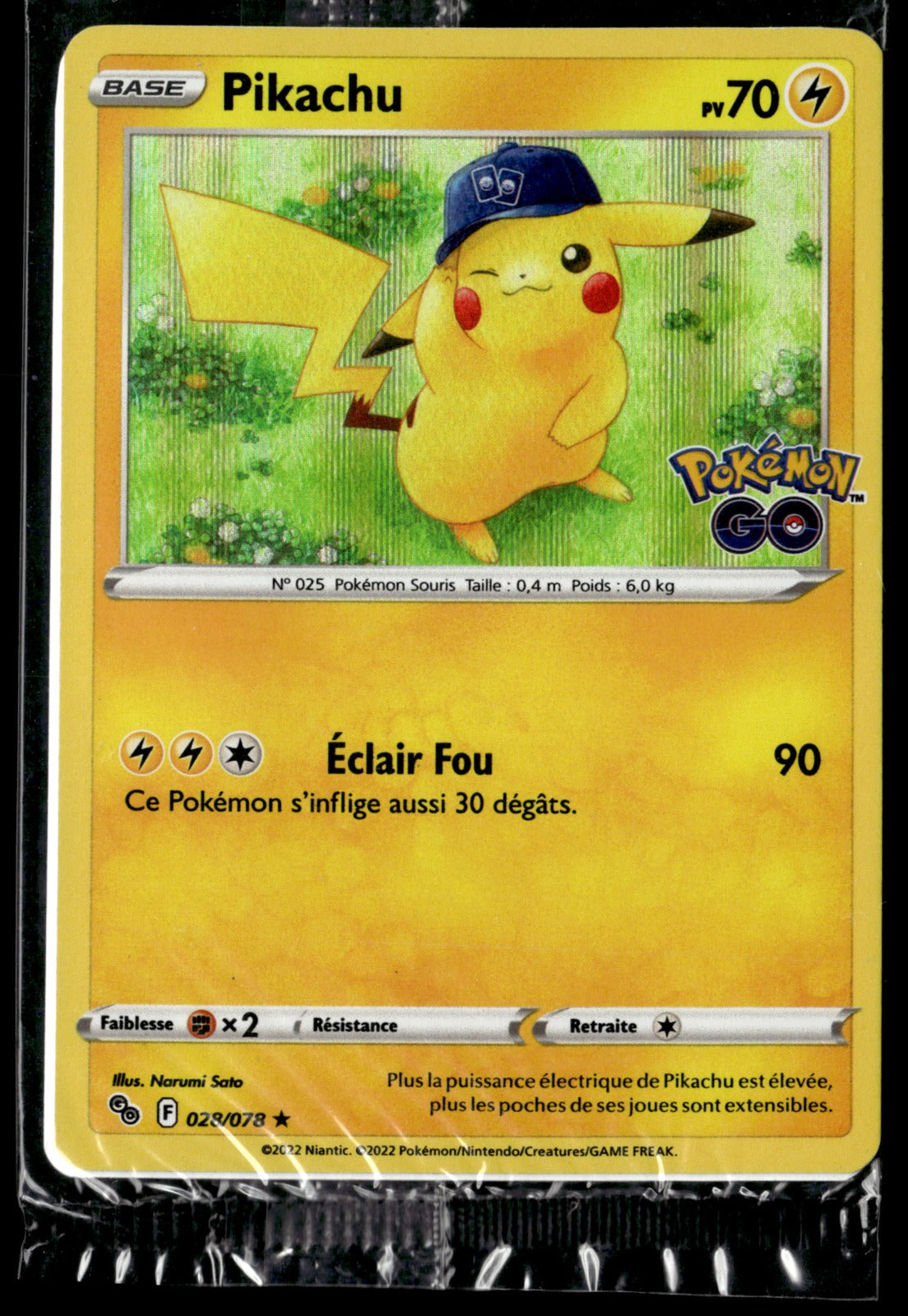 Carte Pokemon Pikachu 028/078 Scellée Pokemon Go Promo Fr