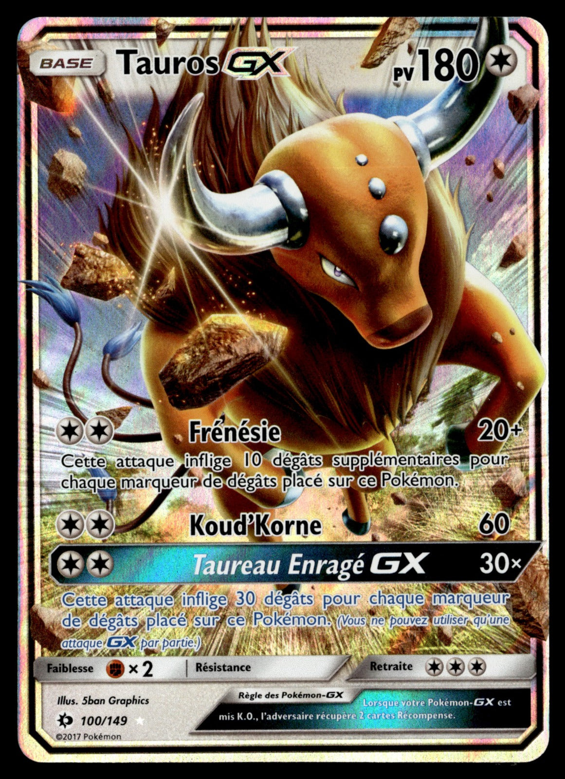 Tauros GX  Soleil et Lune 100 EXC 