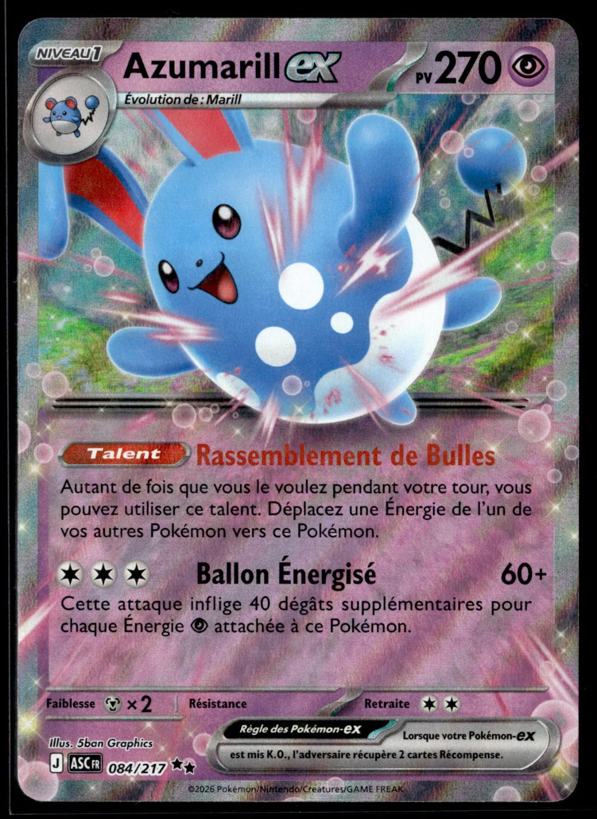 Azumarill ex (ASC 084)  - Héros Transcendants