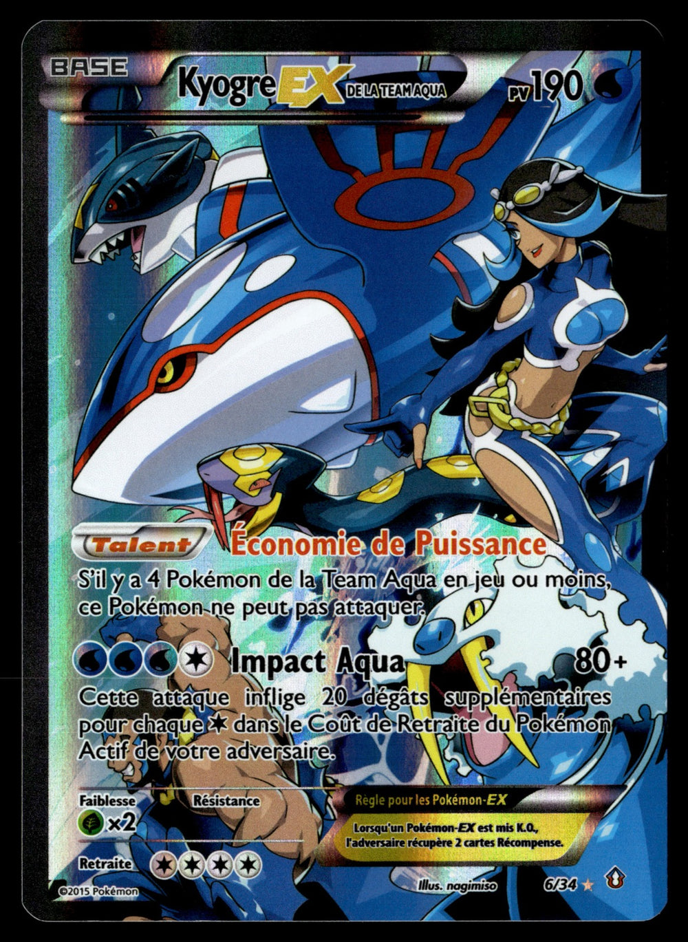 Kyogre-EX de la Team Aqua 6/34 - EXC