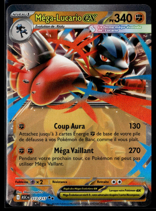 Méga-Lucario-ex Double rare Méga-Évolution 077 NM