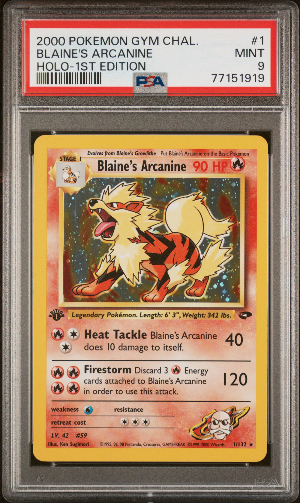 Blaine's Arcanine Holo 1st Edition