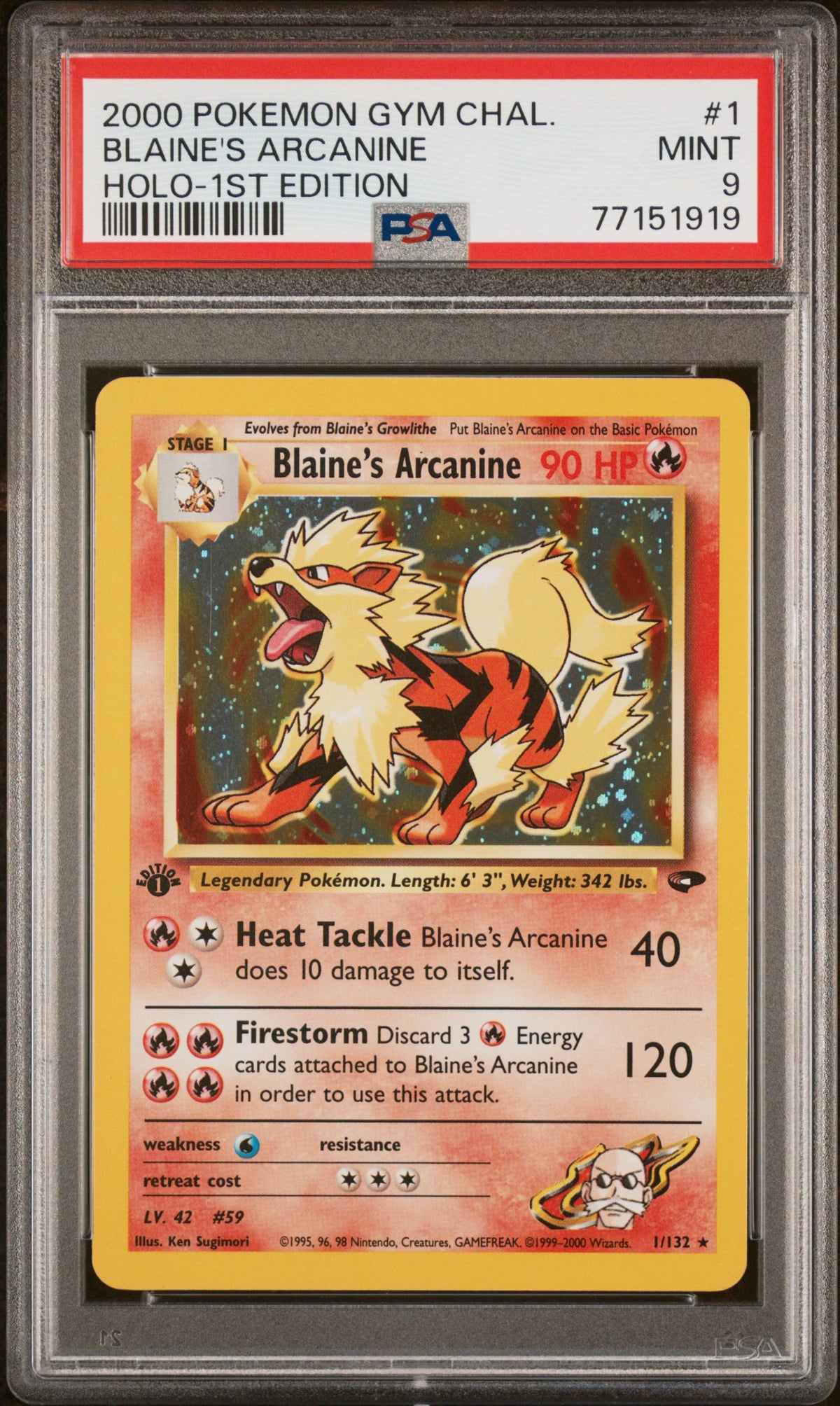 Blaine's Arcanine Holo 1st Edition