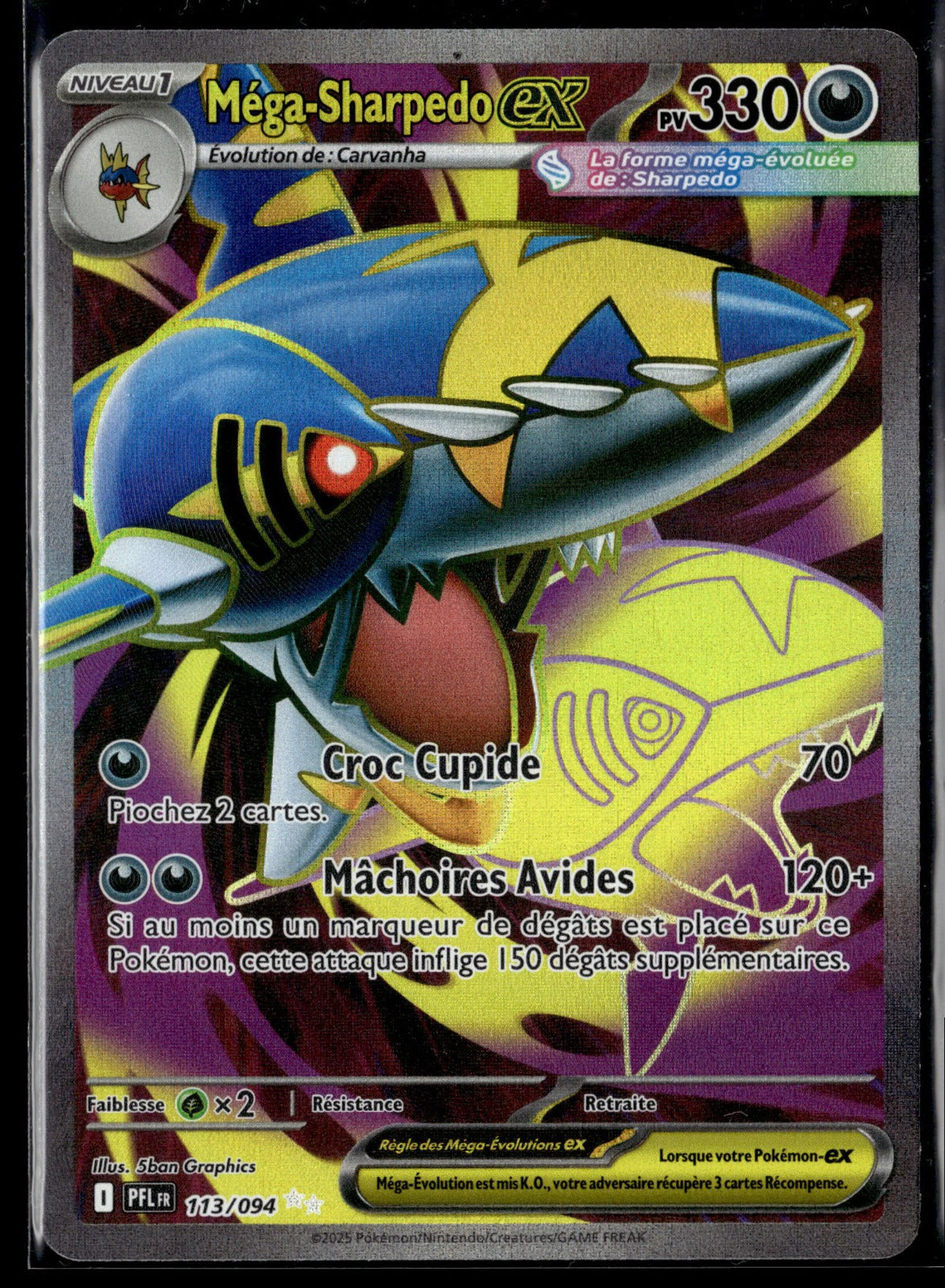Méga-Sharpedo-ex Ultra Rare Flammes Fantasmagoriques 113 NM