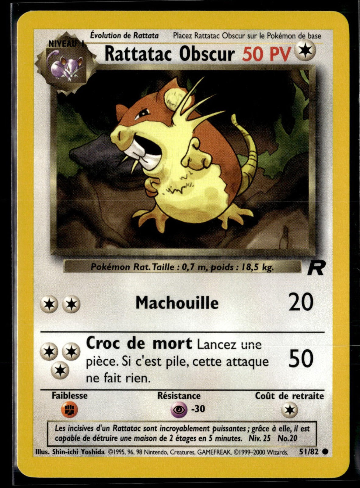 Rattatac obscur Commune Team Rocket 51 NM