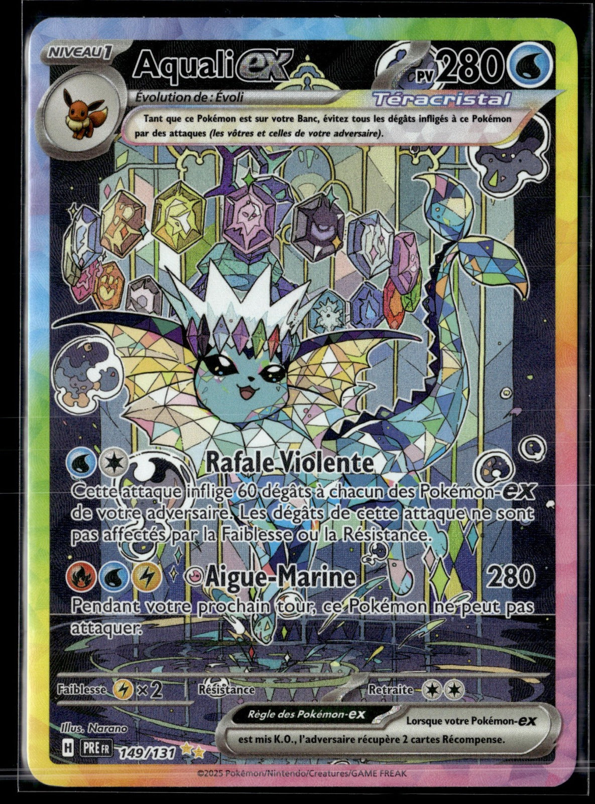 Aquali-ex Illustration spéciale rare Évolutions Prismatiques 149 NM