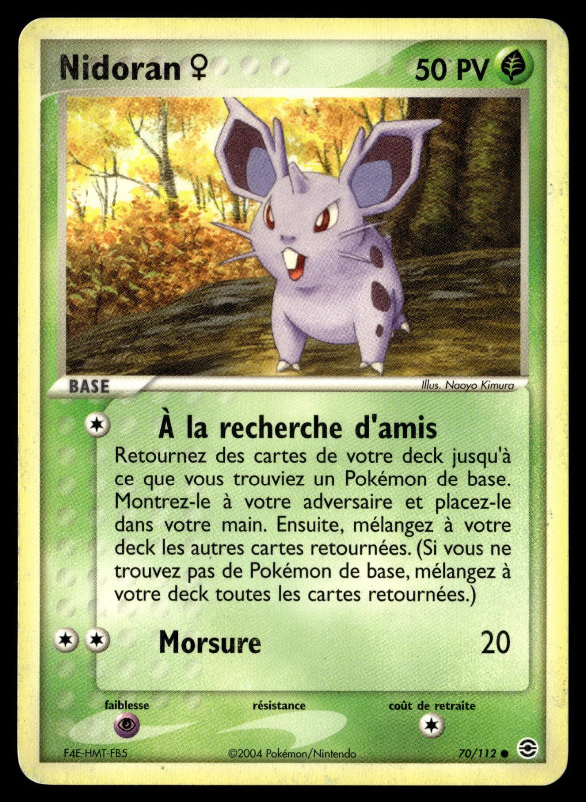 Nidoran ♀ Commune EX Rouge Feu & Vert Feuille 70 HP
