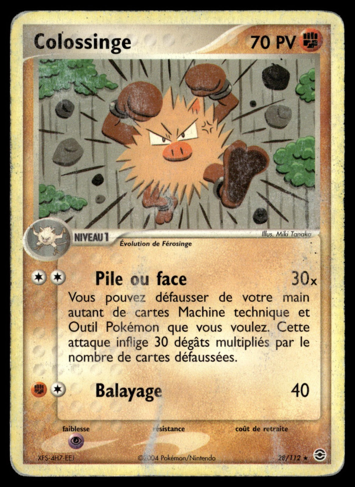 Colossinge Rare EX Rouge Feu & Vert Feuille 28 HP