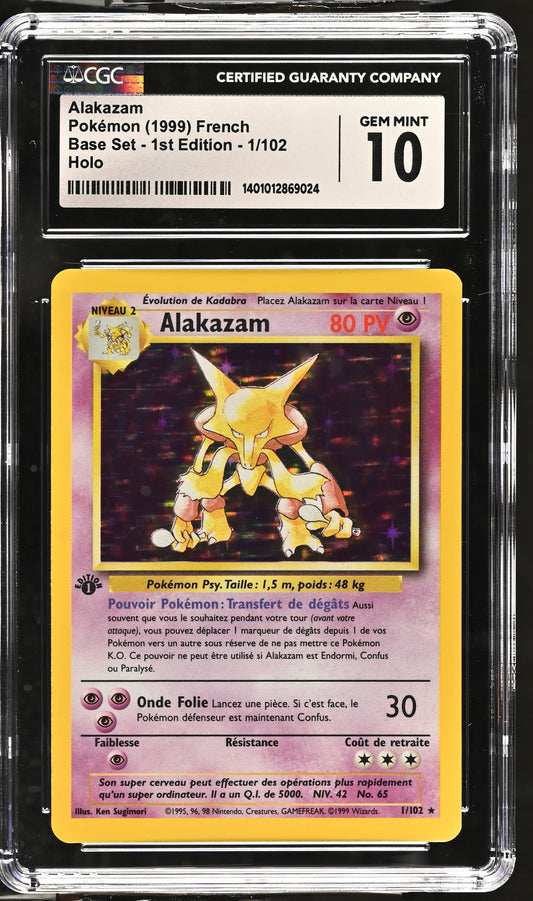 Alakazam Holo - Ed1 1/102 NM CGC 10