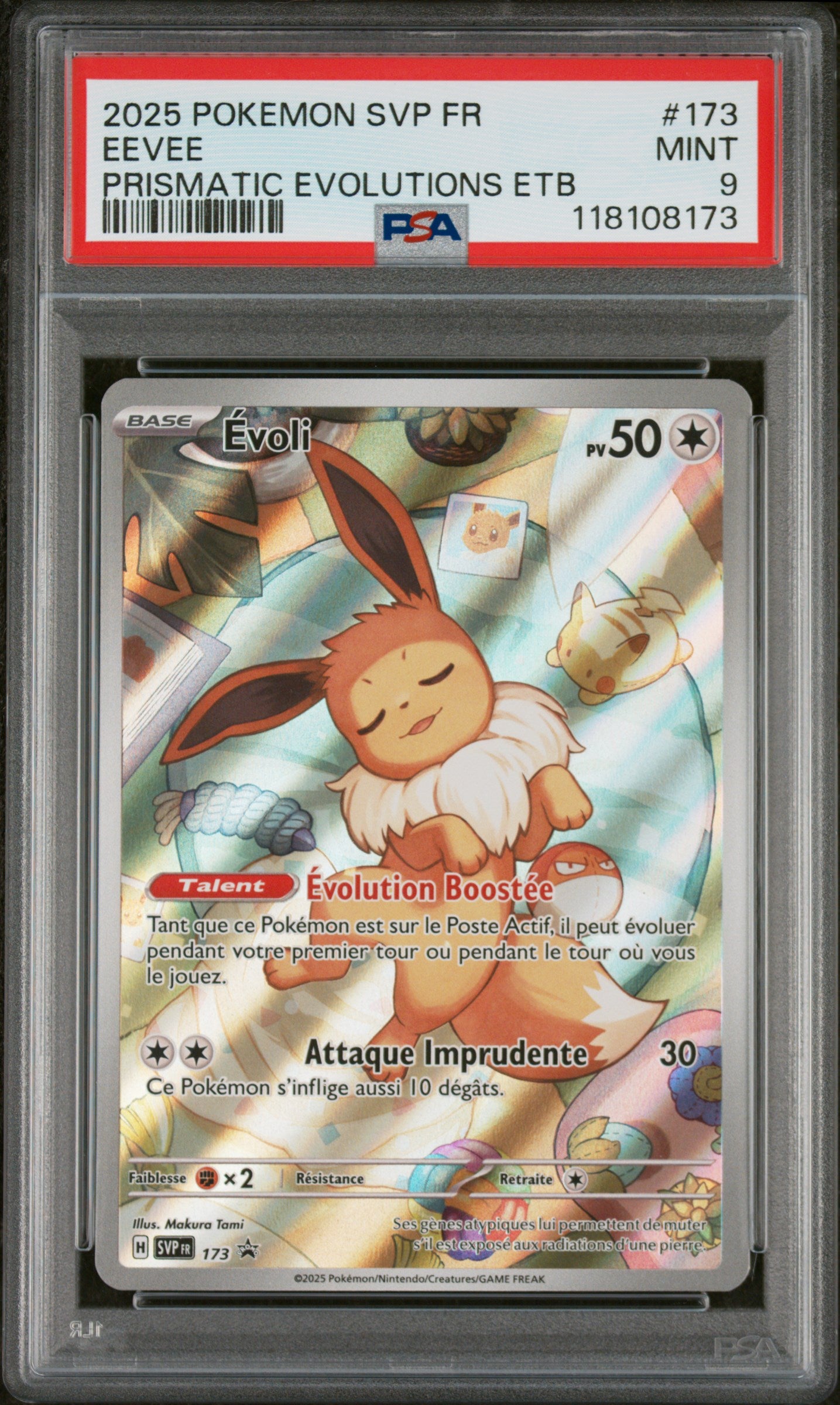 Evoli Pokemon Svp Fr-Sv Black Star Promo 173 NM PSA 9