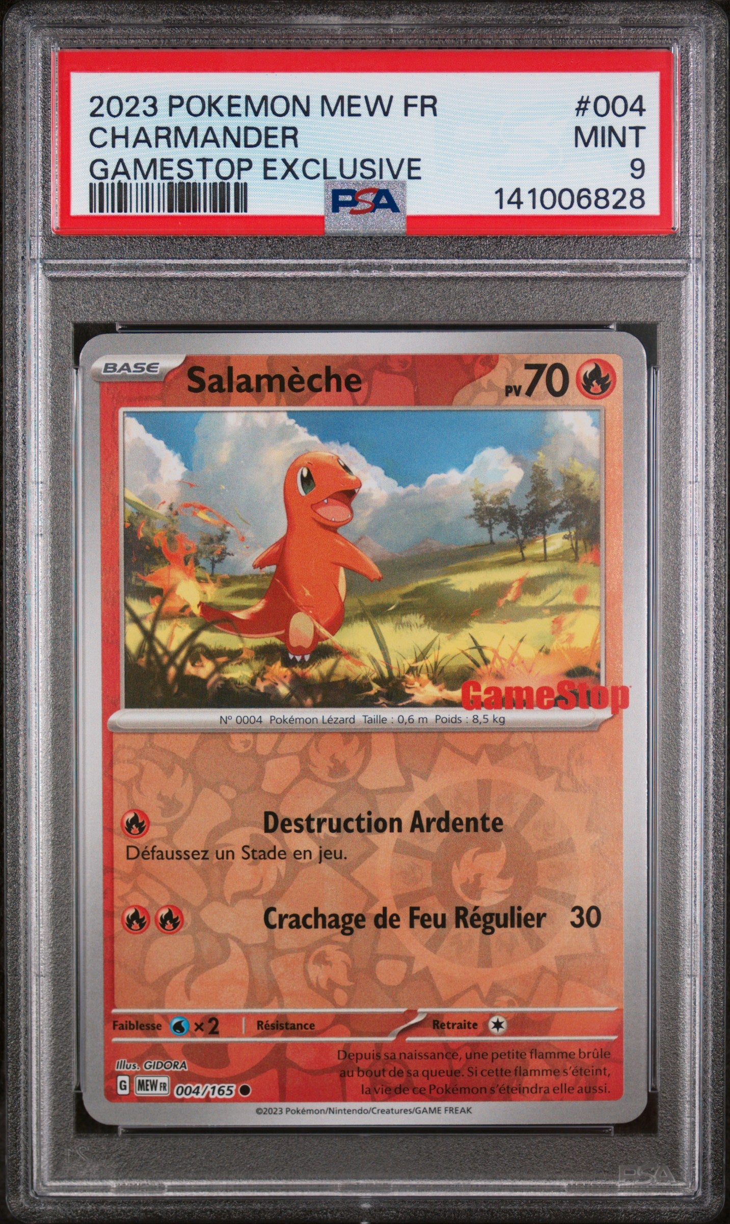 Salamèche Promo Gamestop Pokemon 004 NM PSA 9