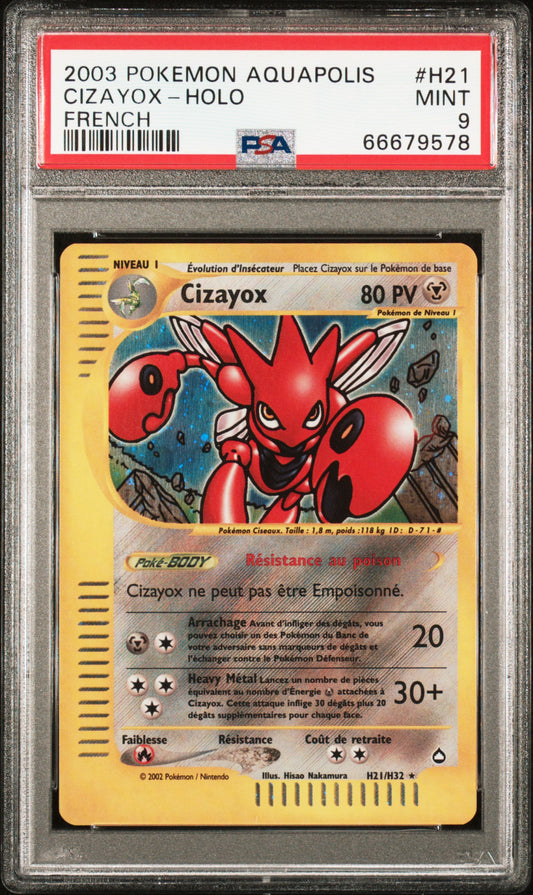 Cizayox-Holo Pokemon Aquapolis H21 NM PSA 9