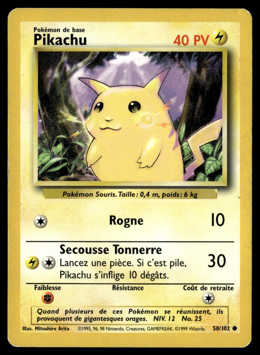 Pikachu Commune Set de Base 58 HP