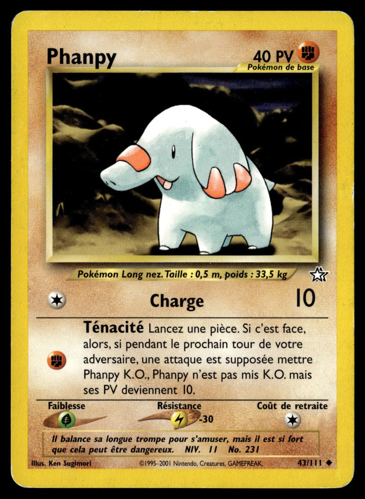 Phanpy Peu Commune Neo Genesis 43 GOOD