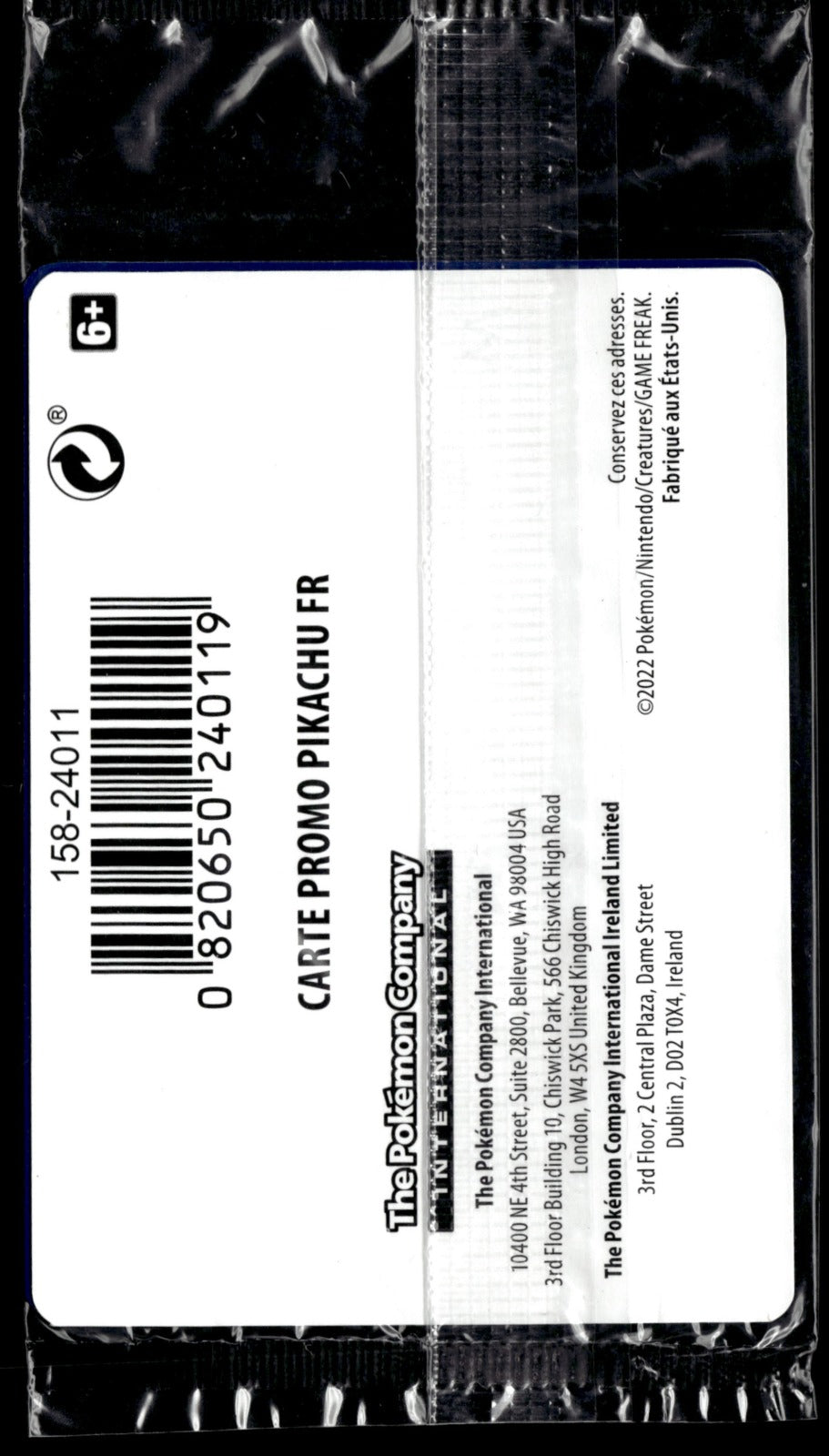 Carte Pokemon Pikachu 028/078 Scellée Pokemon Go Promo Fr (Back)