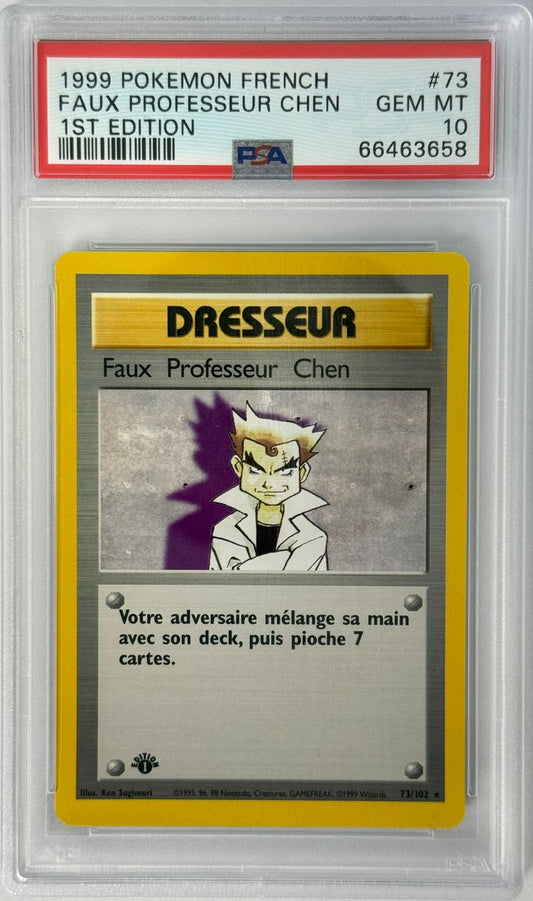 Faux Professeur Chen Rare Set de Base 73 NM