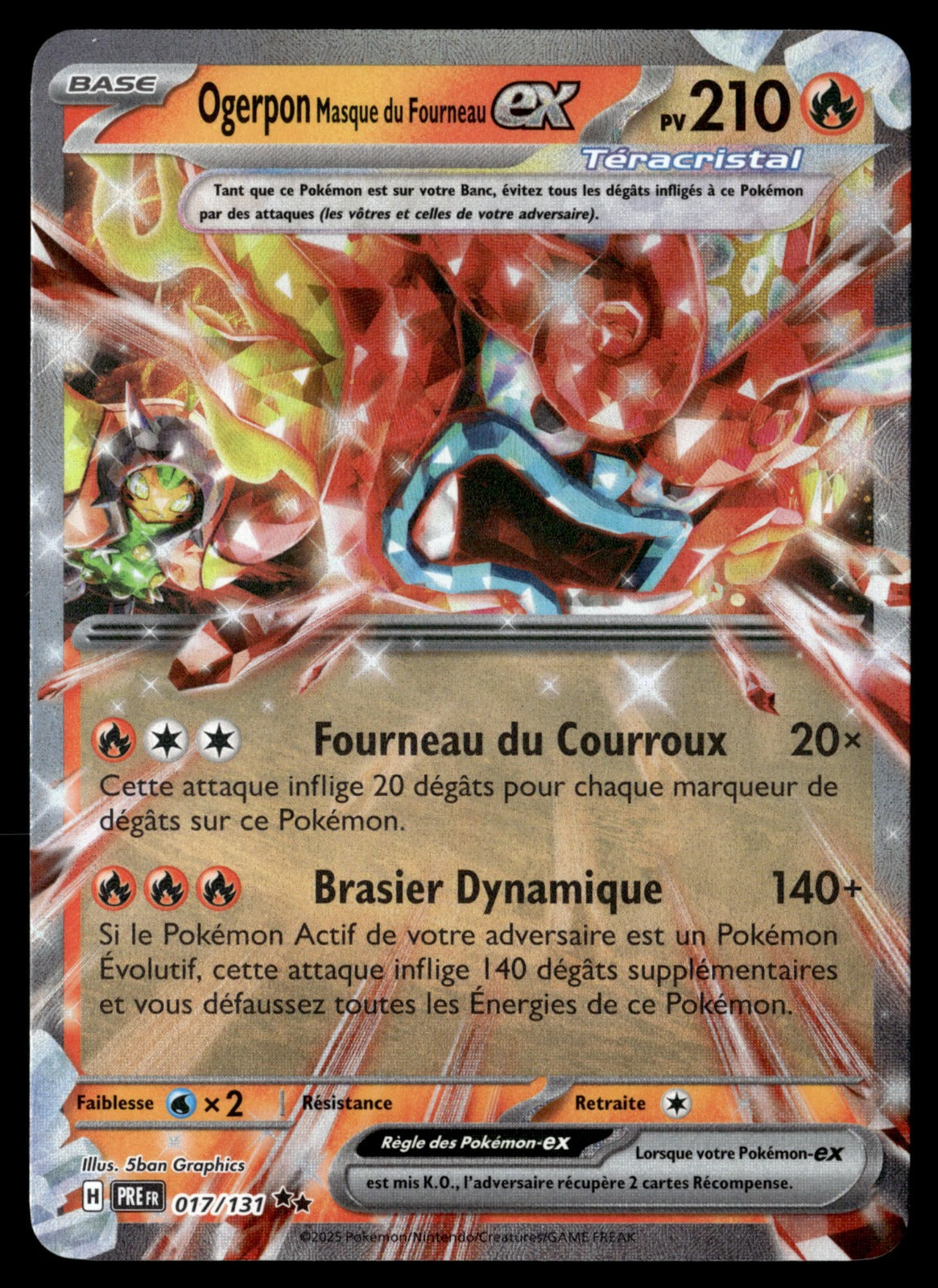Ogerpon Masque du Fourneau-ex  Évolutions Prismatiques 017 NM