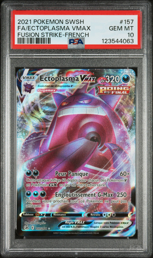 Ectoplasma Vmax Pokemon Poing de fusion 157 NM PSA 10
