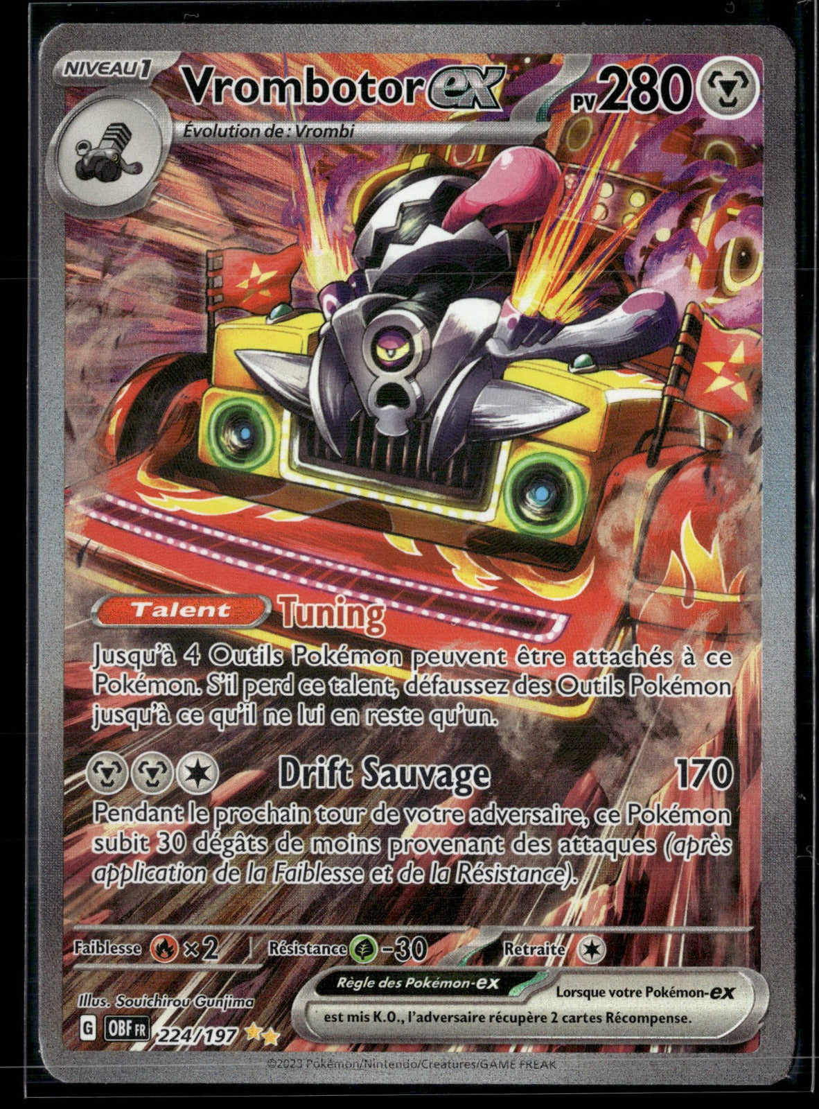 Vrombotor-ex  rare Flammes Obsidiennes 224 EXC