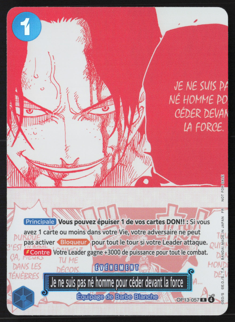 Je ne suis pas né homme pour céder devant la force OP13-057 - NM