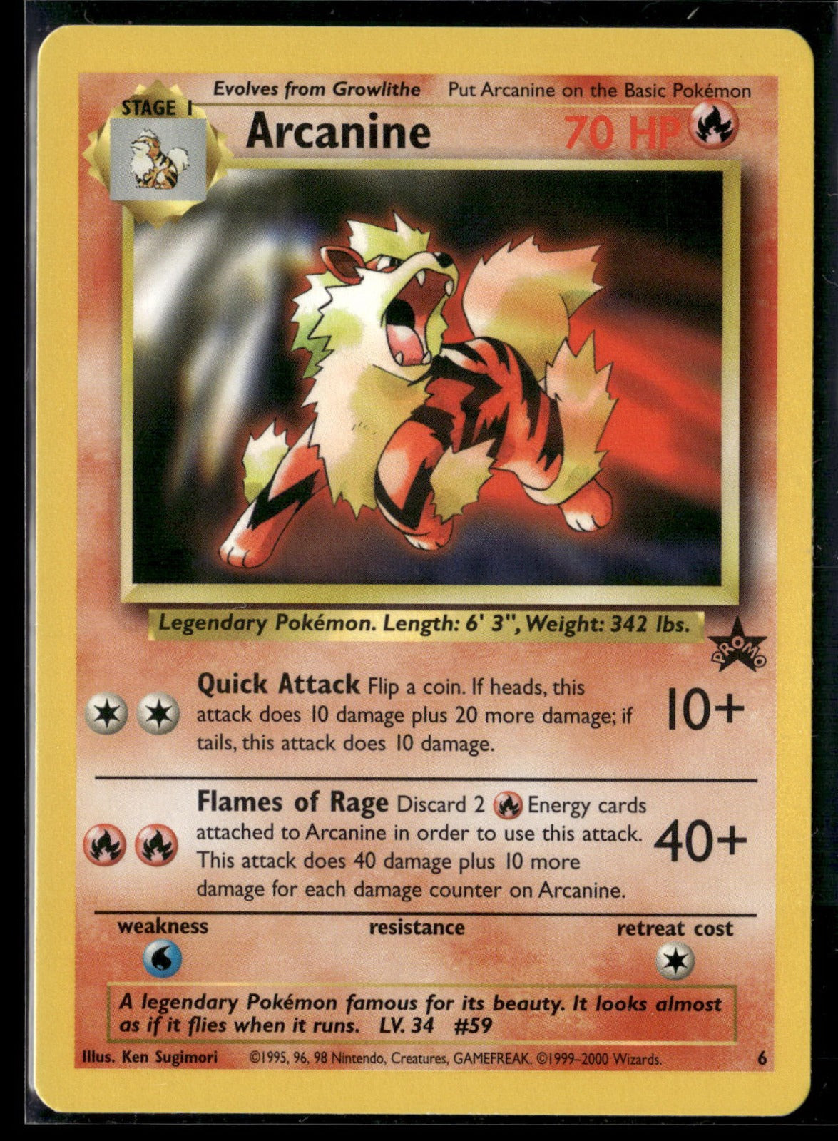Arcanine Promo WoTC Promo 06/53 EXC