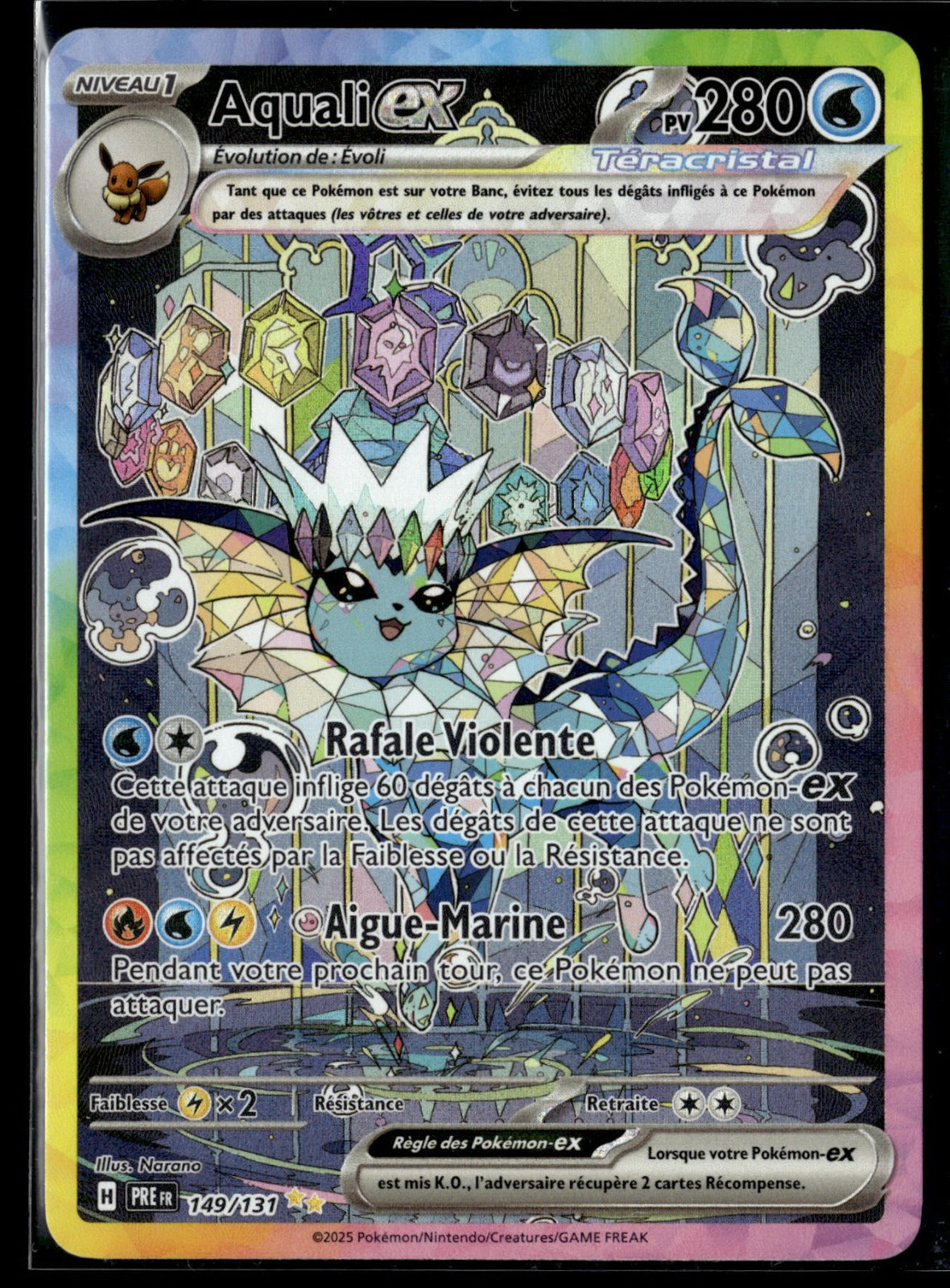 Aquali-ex Illustration spéciale rare Évolutions Prismatiques 149 NM
