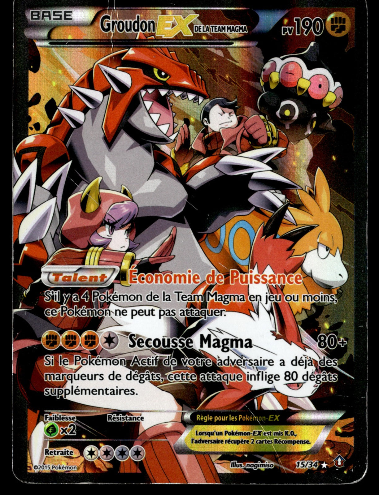 Groudon-EX de la Team Magma 15/34 - Poor