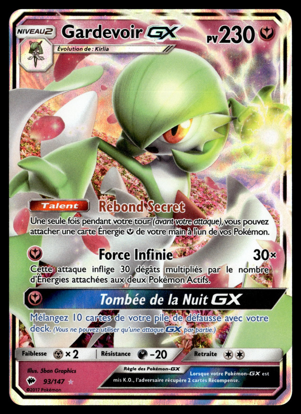 Gardevoir GX  Ombres Ardentes 93 TBE 