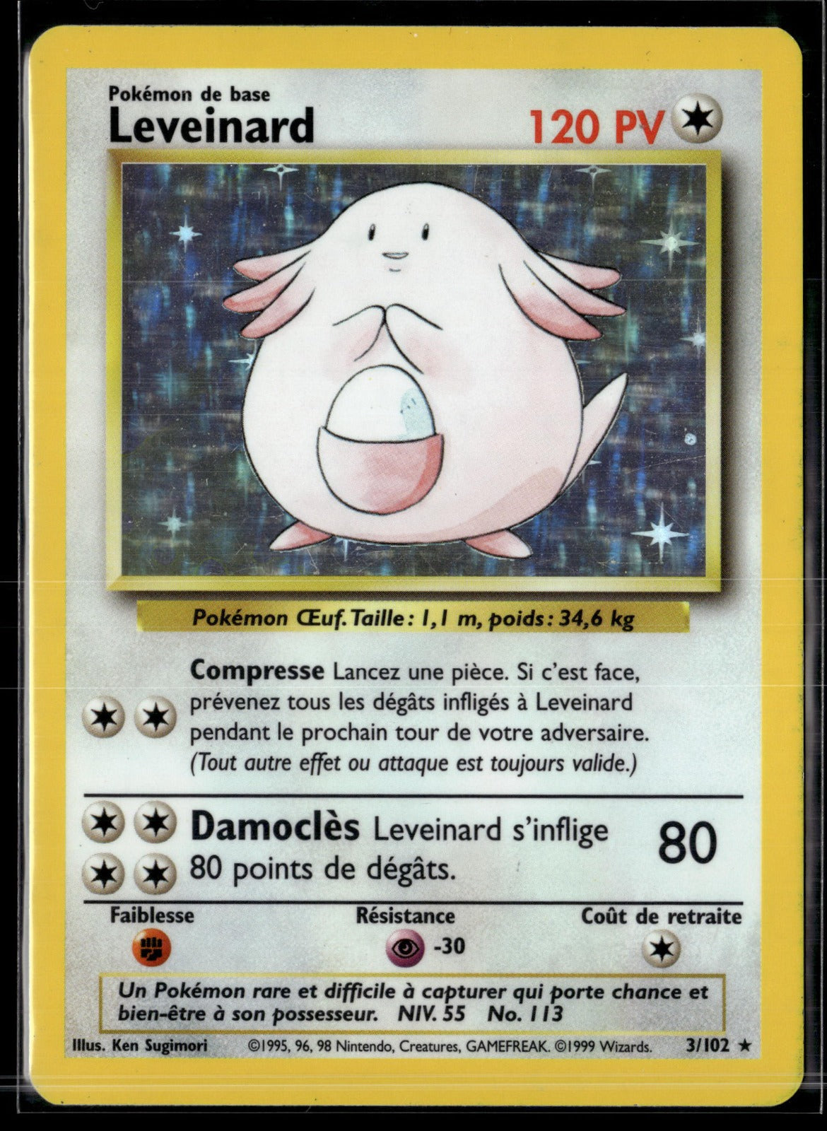 Leveinard Rare Set de Base 3 EXC