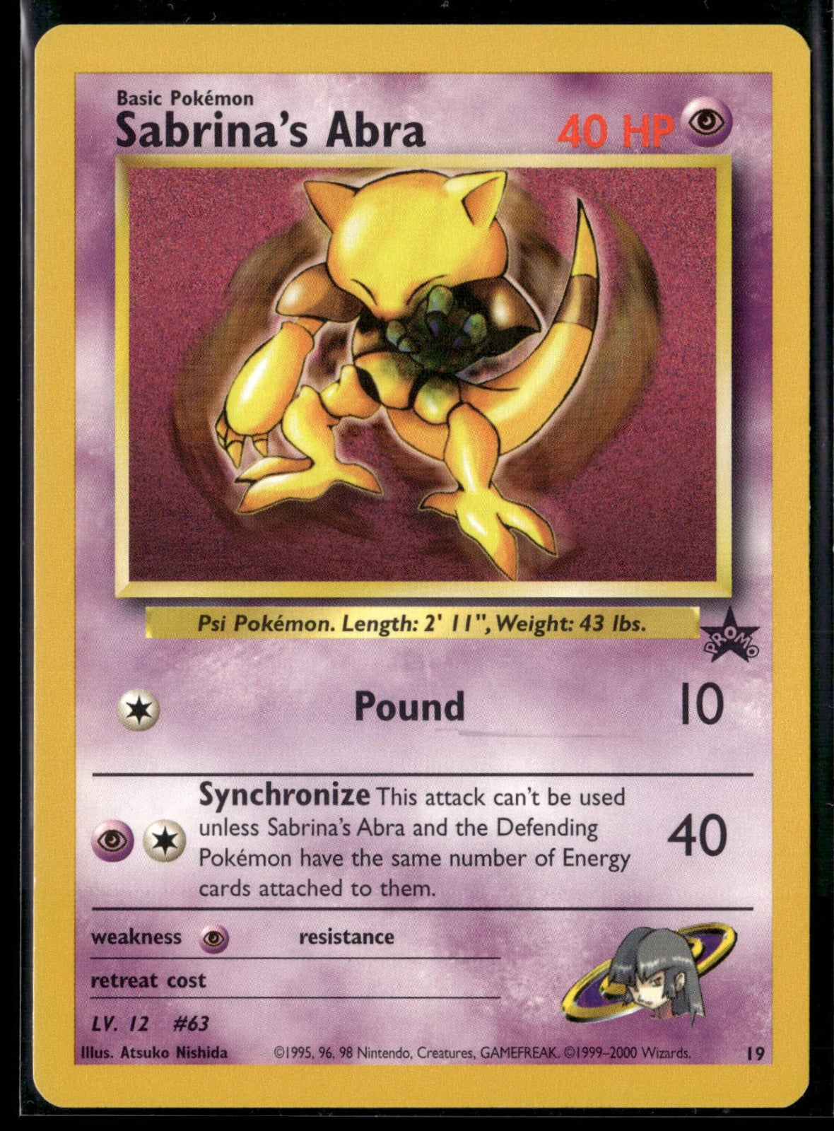 Sabrina's Abra Promo WoTC Promo 19/53 EXC