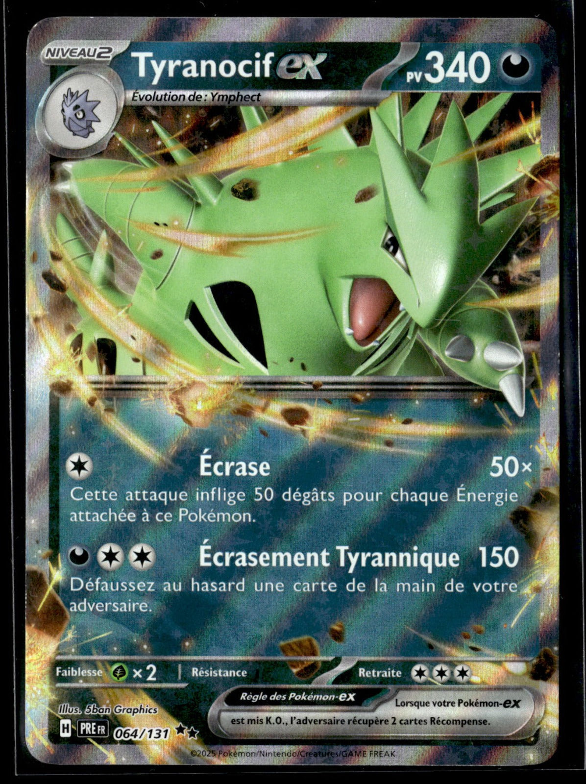 Tyranocif-ex Double rare Évolutions Prismatiques 064 NM