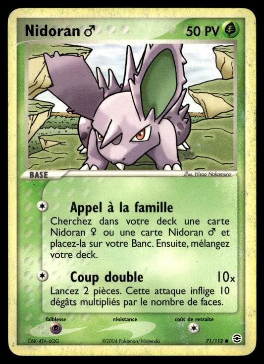 Nidoran ♂ Commune EX Rouge Feu & Vert Feuille 71 HP