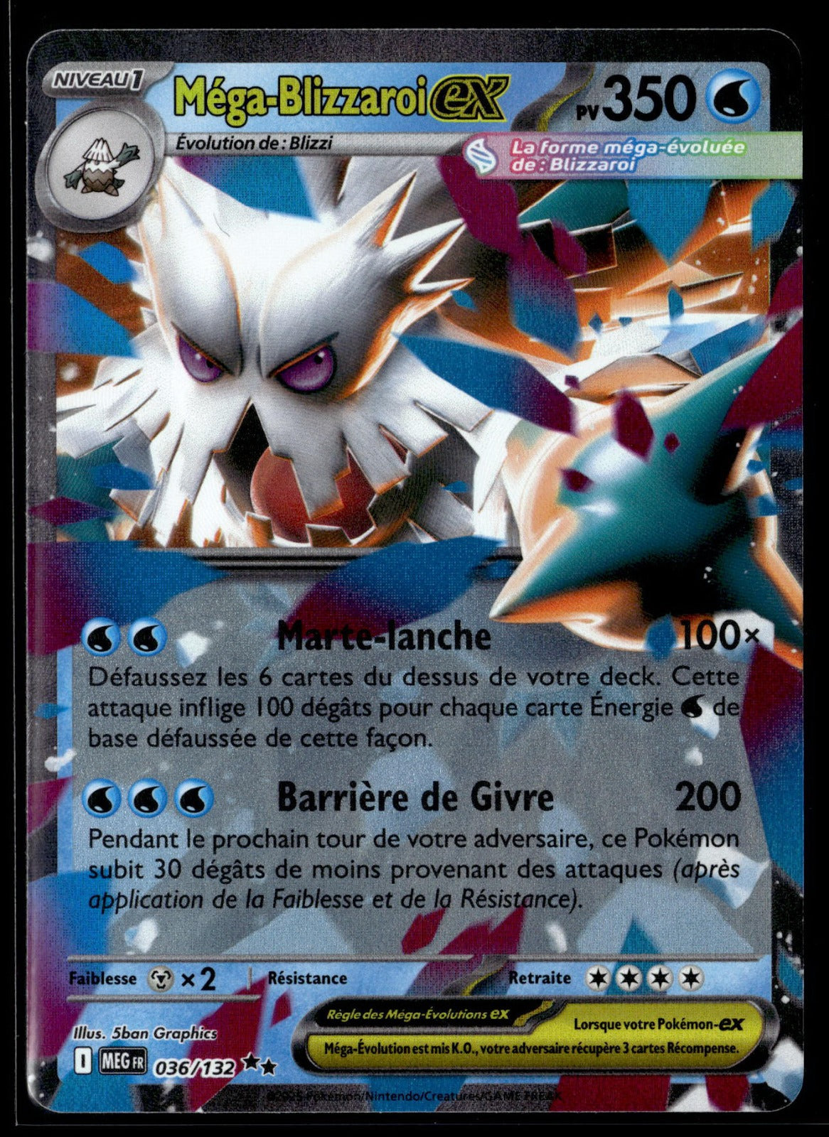 Méga-Blizzaroi-ex Double rare Méga-Évolution 036 NM