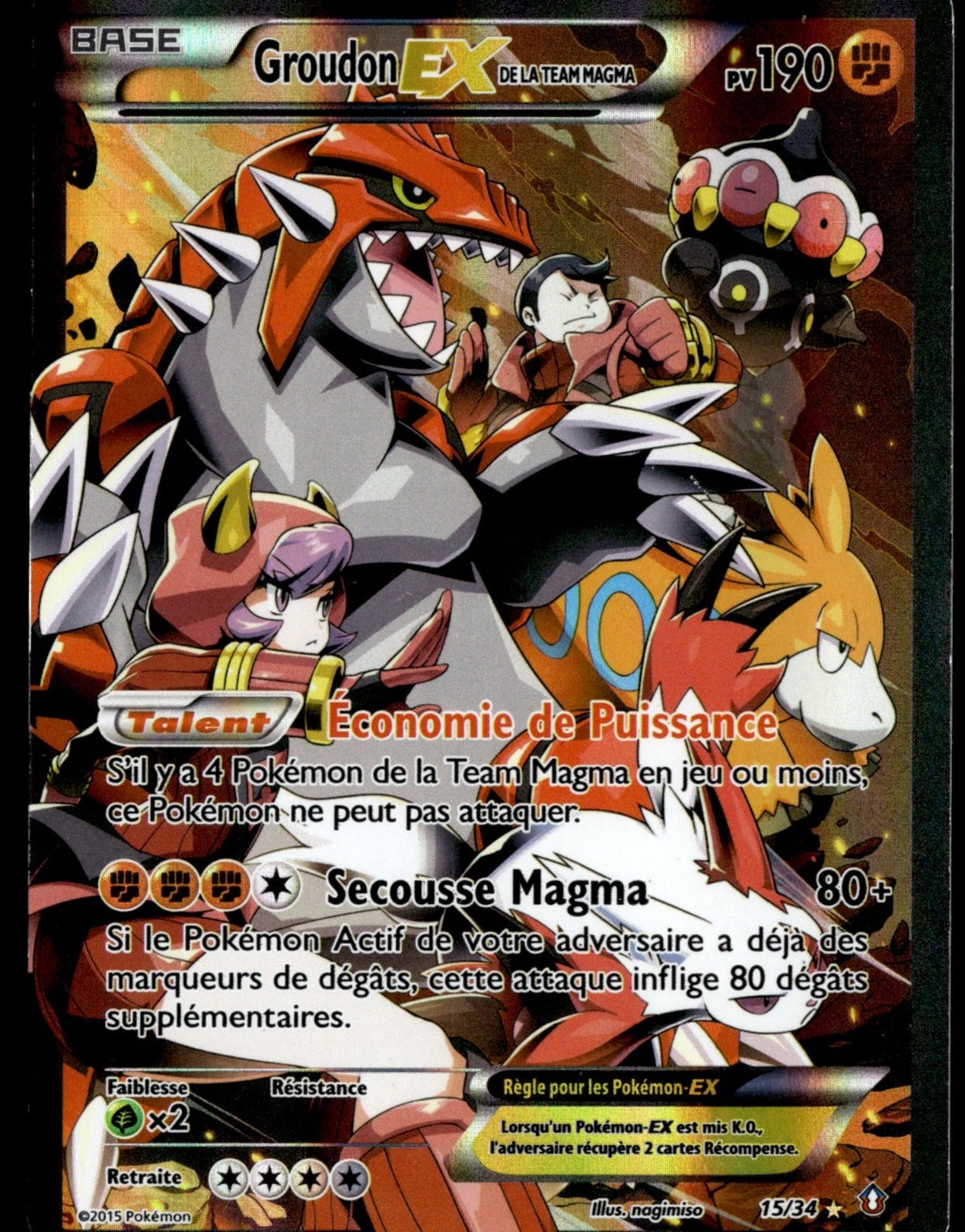 Groudon-EX de la Team Magma Double Danger 15 GOOD