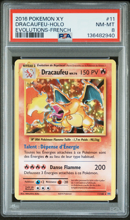Dracaufeu-Holo Pokemon Xy Evolutions 11 NM PSA 8