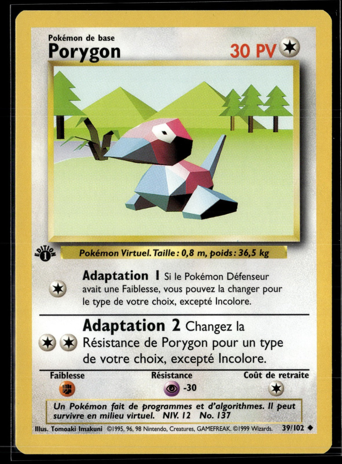 Porygon Peu Commune Set de Base 39 EXC